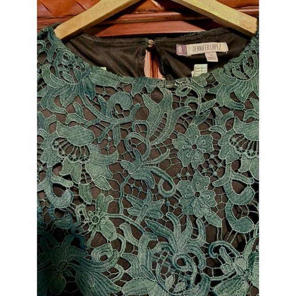 Elegant Forest Green Skirt Set by Jennifer Lopez Size 4 Perfect for Party - Picture 6 of 9